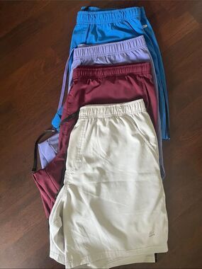 Men's Athletic Shorts Pack — Light Gray, Maroon, Lavender & Blue